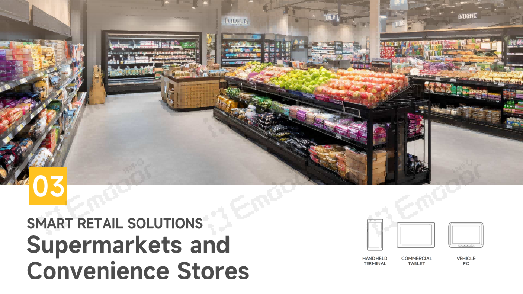 Emdoor Information presents a comprehensive Smart Retail Solution tailored for the high-frequency, high-complexity environments of supermarkets and convenience stores Emdoor Information presents a comprehensive Smart Retail Solution tailored for the high-frequency, high-complexity environments of supermarkets and convenience stores