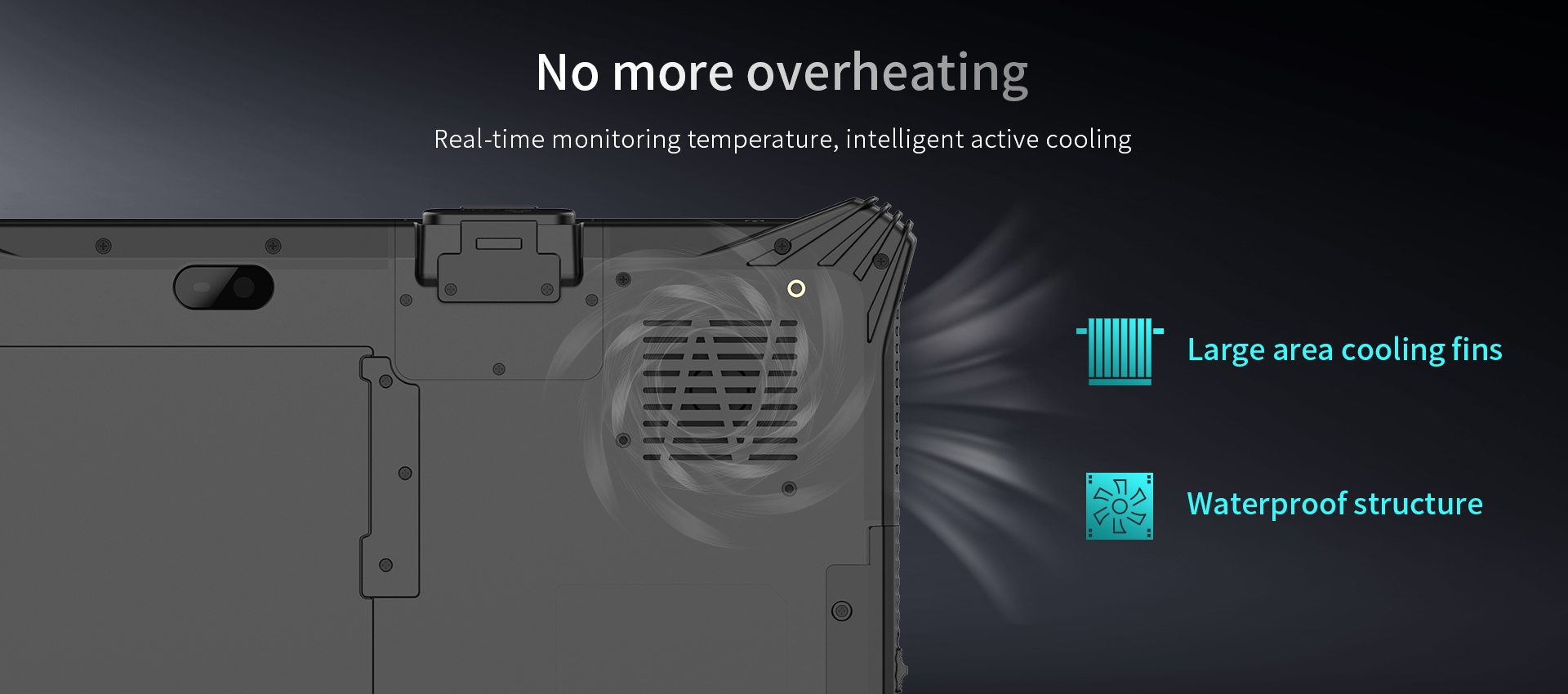 No more overheating Real-time monitoring temperature,intelligent active cooling
