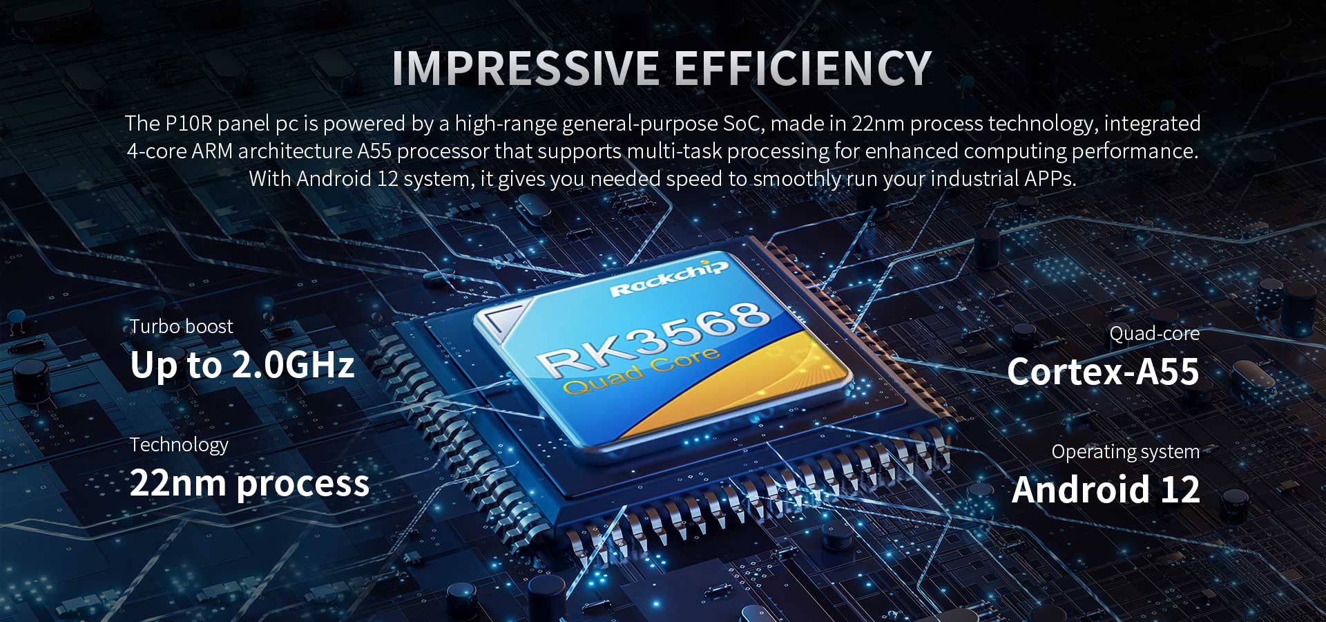 With Android 12 system, it gives you needed speed to smoothly run your industrial APPs.