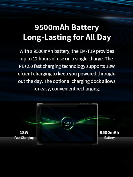 9500mAh BatteryLong-Lasting for All Day