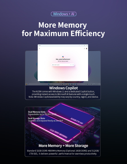 Windows 11 AI PC Memory and Storage Mobile