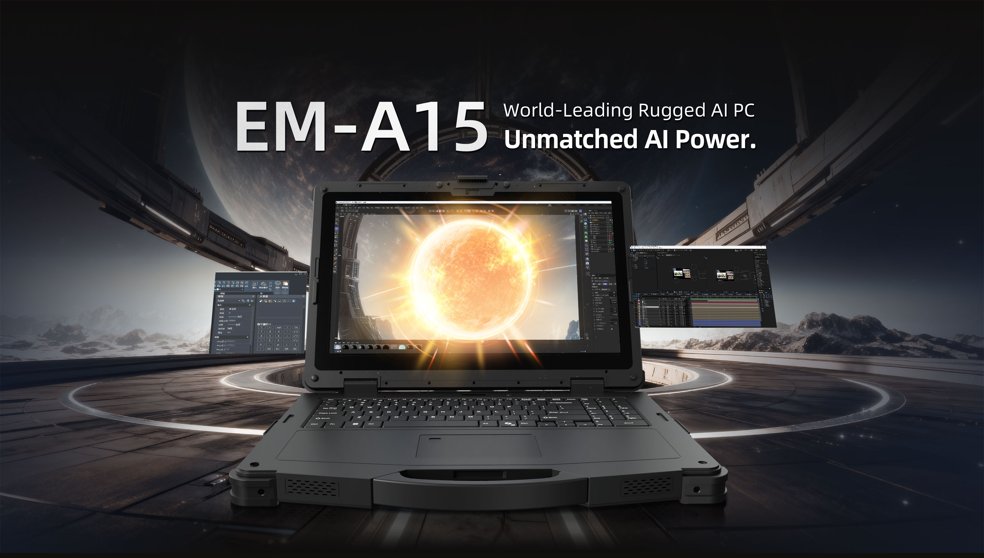 EM-A15 15.6-inch rugged AI PC powered by AMD Ryzen AI Max+ 395